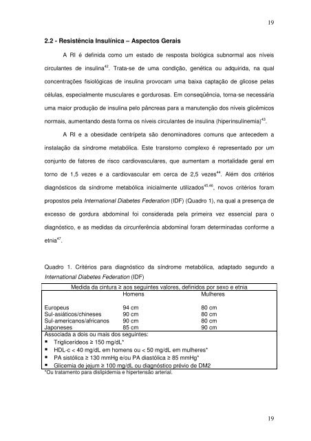 avaliação da resistência insulínica na síndrome de turner ...