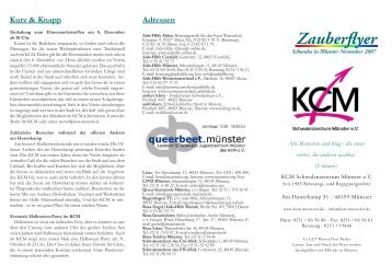 11/07 - KCM Schwulenzentrum Münster eV