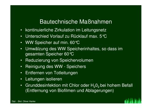 Gefährdung durch Legionellen im Warmwasser?