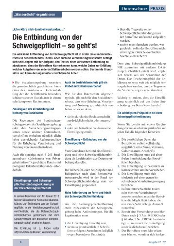 Die Entbindung von der Schweigepflicht â so ... - Keck-DSB GmbH