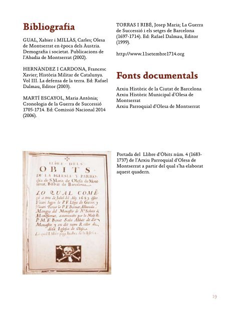 Olesa als defensors de la llibertat (1705-1714) Xavier Rota i Boada ...