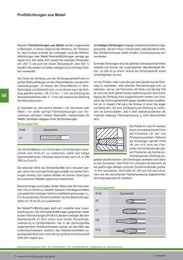 Profildichtungen aus Metall - Kempchen Dichtungstechnik GmbH