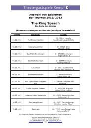 Spielorte: The King's Speech - Theatergastspiele Kempf GmbH