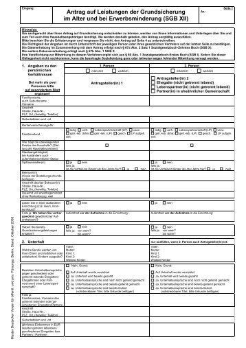 Antrag auf Grundsicherung SGB XII