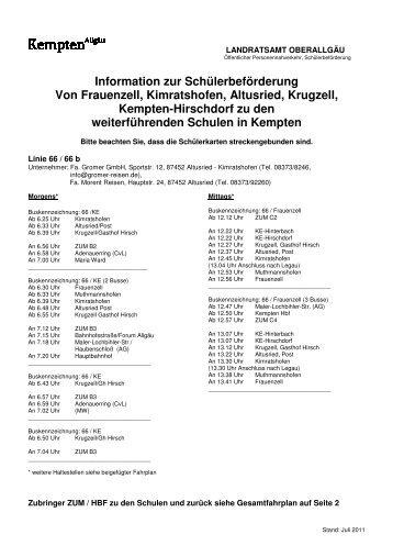 Infoblatt Altusried, Krugzell, Hirschdorf inkl ... - Stadt Kempten