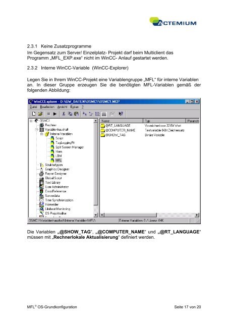 OS-Grundkonfiguration - Actemium