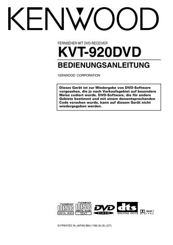 kvt-920dvd bedienungsanleitung - Kenwood