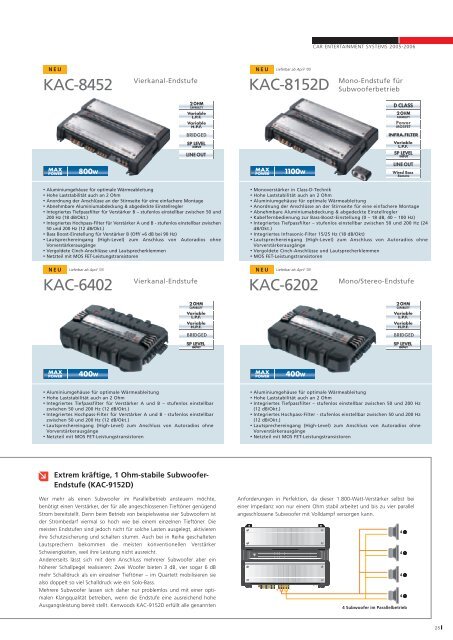 CAR ENTERTAINMENT SYSTEMS 2005-2006 - Kenwood