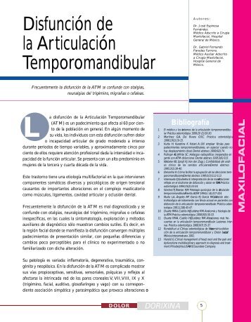 Disfunción de la Articulación Temporomandibular - IntraMed