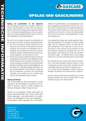 Opslag van gascilinders - Gascare