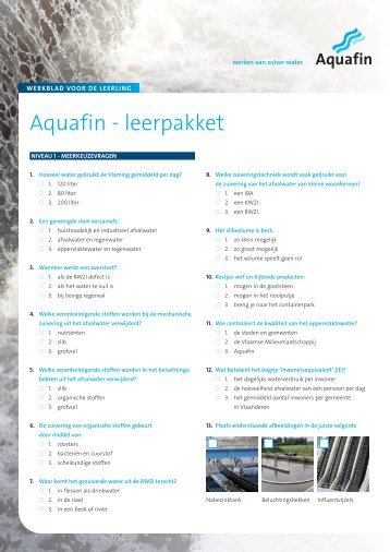 Download de werkbladen - Aquafin