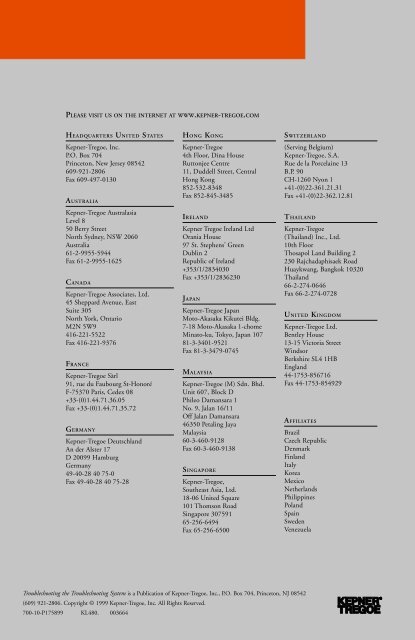 Troubleshooting the Troubleshooting System - Kepner-Tregoe