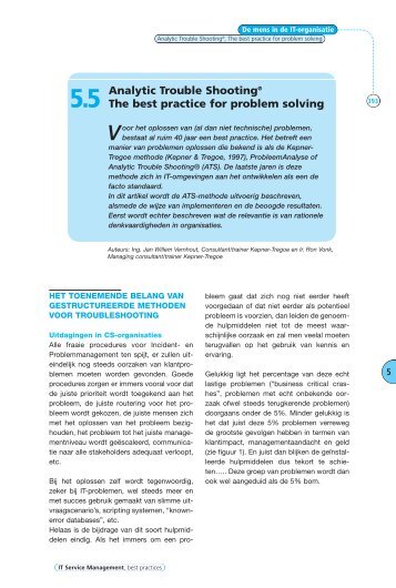 The best practice for problem solving, (Deel 1) - Kepner-Tregoe