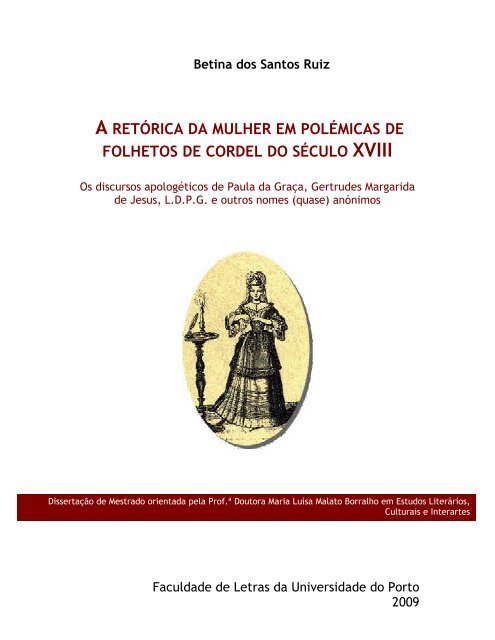 a retórica da mulher em polémicas de folhetos de cordel do século ...