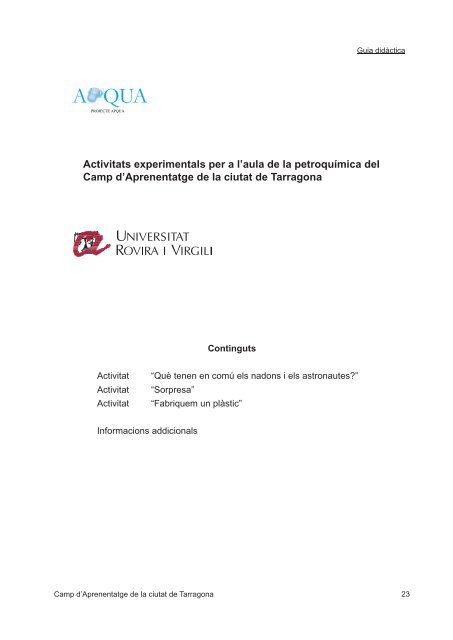 Guia didactica.indd - Camp d'Aprenentatge de Tarragona