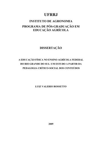 LUIZ VALERIO ROSSETTO - Instituto de Agronomia - UFRRJ