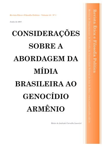 considerações sobre a abordagem da mídia brasileira ao genocídio ...