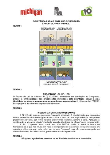 COLETÂNEA PARA O SIMULADO DE REDAÇÃO ( PROFª ...