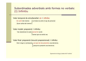 Subordinades adverbials amb formes no verbals