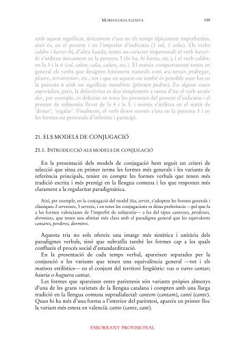 21. Els models de conjugació - Institut d'Estudis Catalans