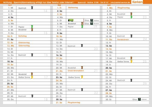 Abfallkalender - Gemeinde Kerken