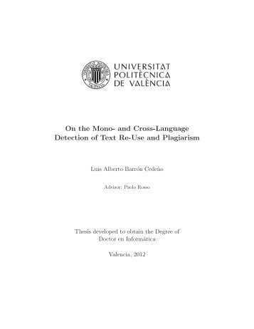 On the Mono- and Cross-Language Detection of Text Re-Use and ...