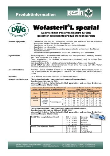 Wofasteril®L spezial - Kesla.de