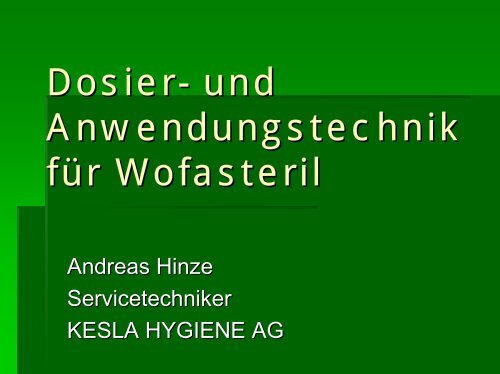 Dosiertechnik der Kesla Hygiene AG - Kesla.de