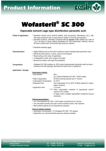 Wofasteril® SC 300 - Kesla.de