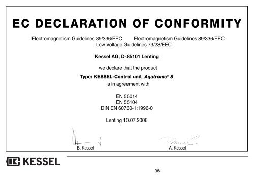 KESSEL-Schaltgerät Aqatronic® S für KESSEL ...