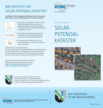 Flyer zum Solarkataster für den Westerwaldkreis - kevag