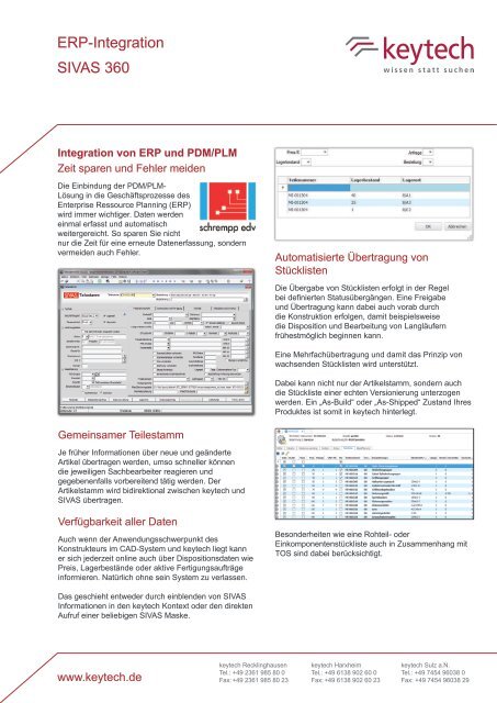 ERP-Integration SIVAS 360