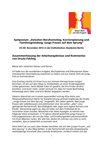 Zusammenfassung und Kommentar von Ursula Fehling - Die kfd