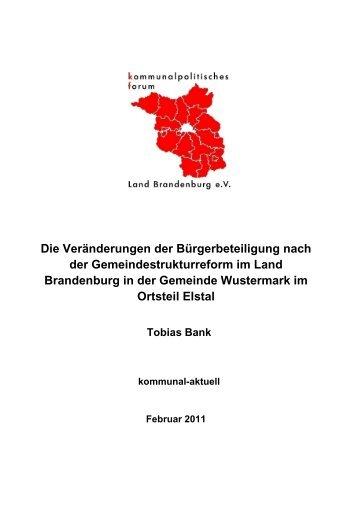 01-2011 - kommunalpolitisches forum Land Brandenburg eV