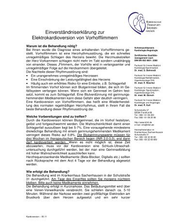 Elektrische Kardioversion - Kardiologie Frankfurt Sachsenhausen
