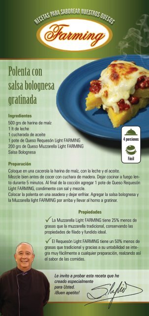 Polenta con salsa bolognesa gratinada - Farming