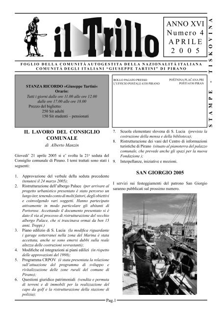 ANNO XVI Numero 4 APRILE 2 0 0 5