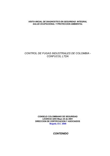 control de fugas industriales de colombia - confucol ltda contenido