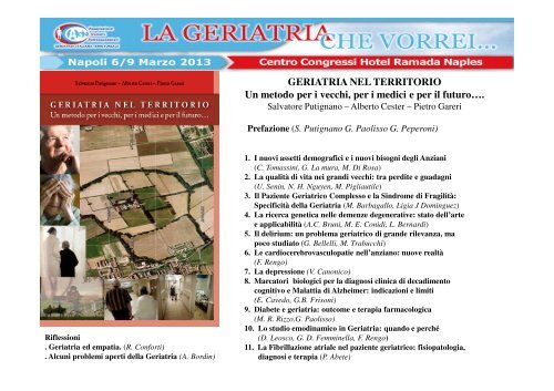 Il perché per una Geriatria territoriale… - Associazione Geriatri ...