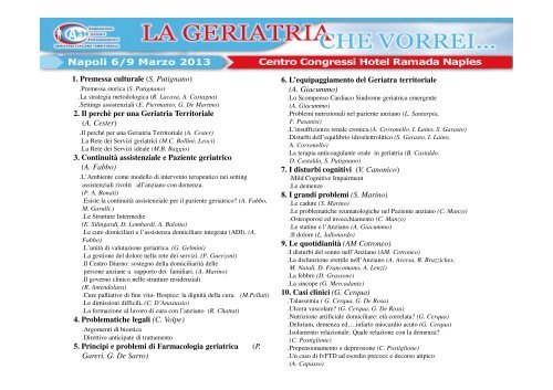 Il perché per una Geriatria territoriale… - Associazione Geriatri ...