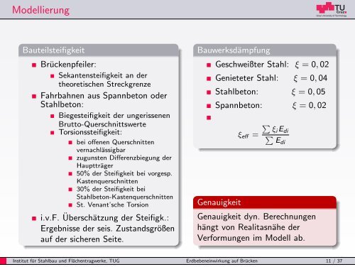 Berechnung der Erdbebeneinwirkung auf Brücken ... - ABES Austria