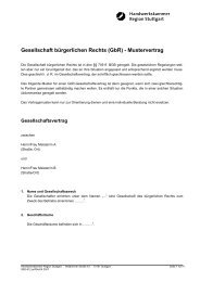 Gesellschaft bürgerlichen Rechts (GbR) - Mustervertrag - Kfz-Innung ...