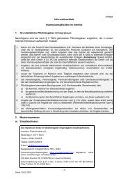 - 1 - Anlage Informationsblatt Impressumspflichten im Internet 1 ...