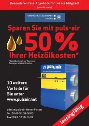 Sparen Sie mit puls-air 50% Ihrer HeizÃ¶lkosten