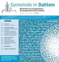 Gemeinde in Dahlem - Evangelischen Kirchengemeinde Berlin ...