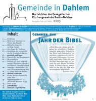 Gemeinde in Dahlem - Evangelische Kirchengemeinde Berlin-Dahlem