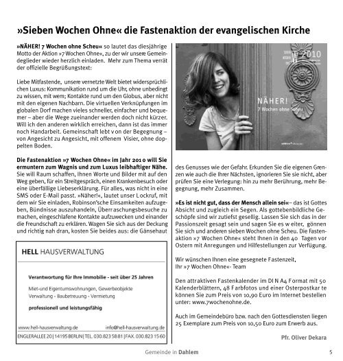 Gemeinde in Dahlem - Evangelische Kirchengemeinde Berlin-Dahlem