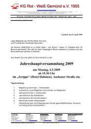 Jahreshauptversammlung 2009 - KG Rot-Weiß Gemünd