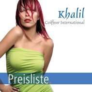 Preisliste. - Khalil Coiffeur International