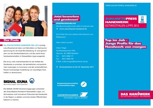 ZukunfTsPreis HanDwerk Ostwestfalen-lippe 2012